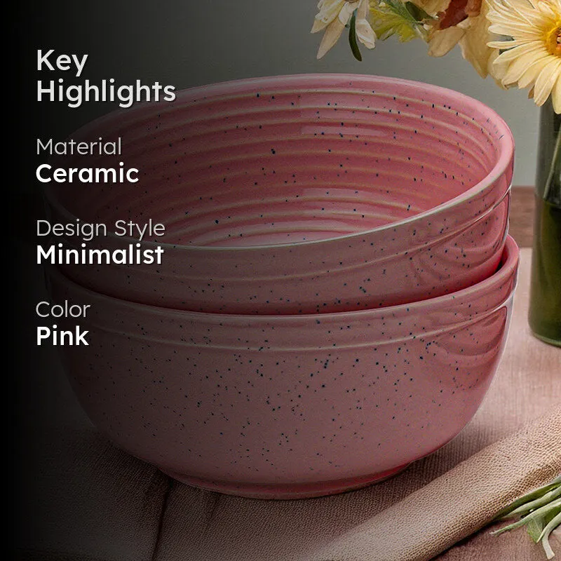 Velvet Glaze Serving Bowl (Pink/1000 mL) - Set Of Two media 2