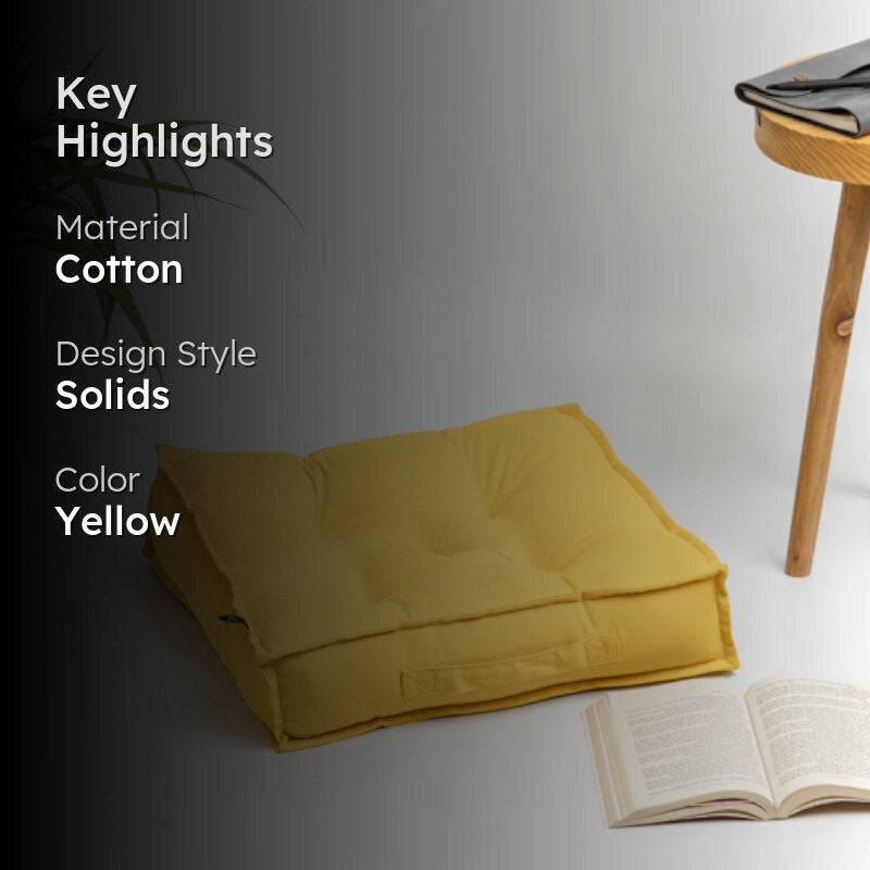 Tara Floor Cushion - Mustard Yellow media 2