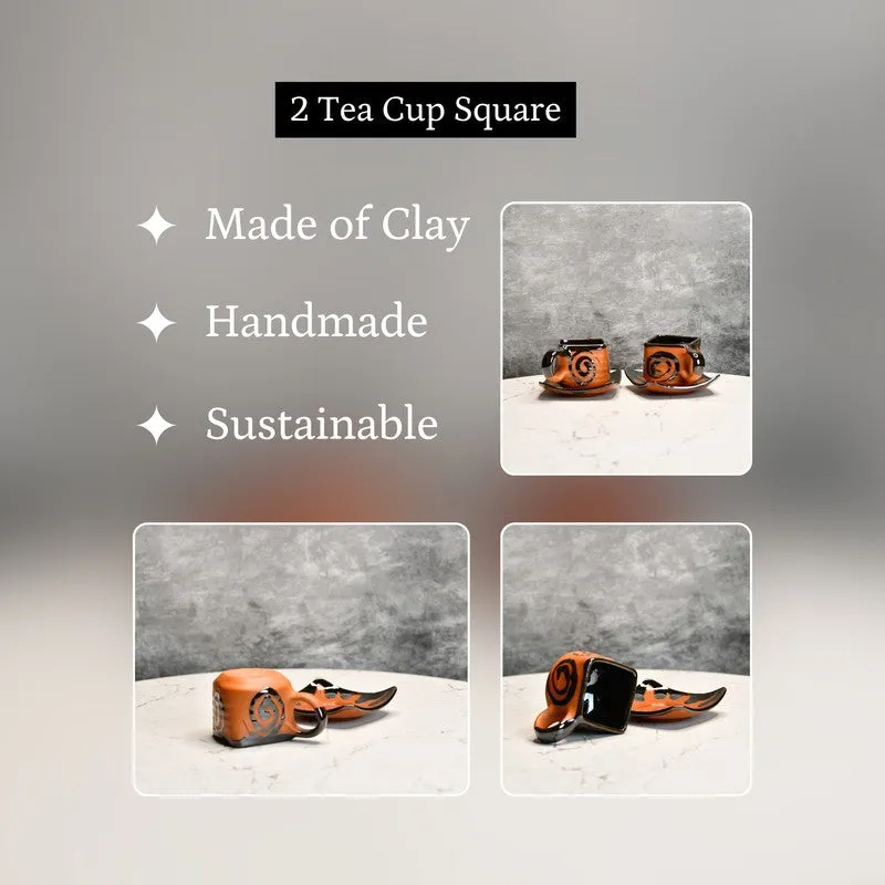 Handcrafted Terracotta Tea Cup (220 mL Each) - Set Of Two media 7