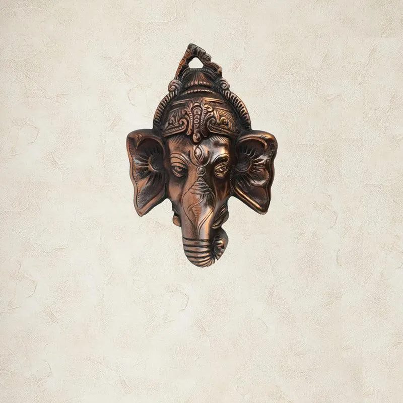 Antique Vigneshawara Religious Metal Wall Accent media 1
