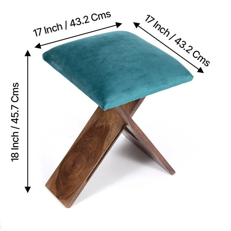 Grixo Sheesham Wooden Bench - Blue media 10