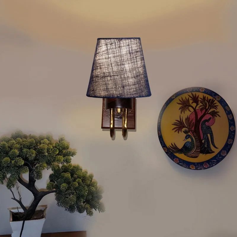 Gilded Arch Decorative Jute Wall Lamp - Blue media 4
