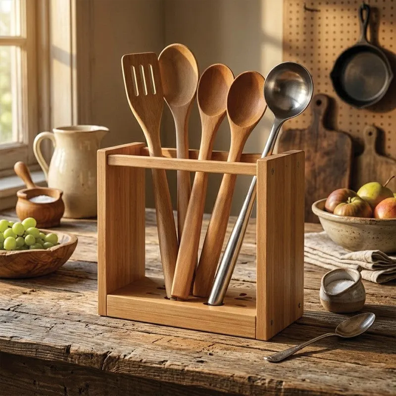 Culina Edge MDF Rustic Cutlery Stand media 4