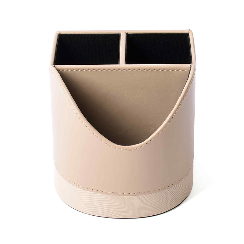 Veltrix Faux Leather Desk Organiser - Beige media 5