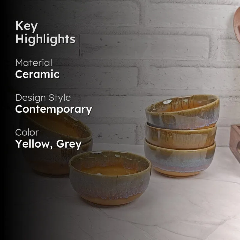 Porcelli Ceramic Snack Bowl (200 mL) - Set Of Six media 2