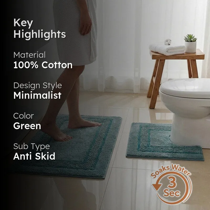 SpaStep Cotton Bath Mat (Green) - Set of Two media 2