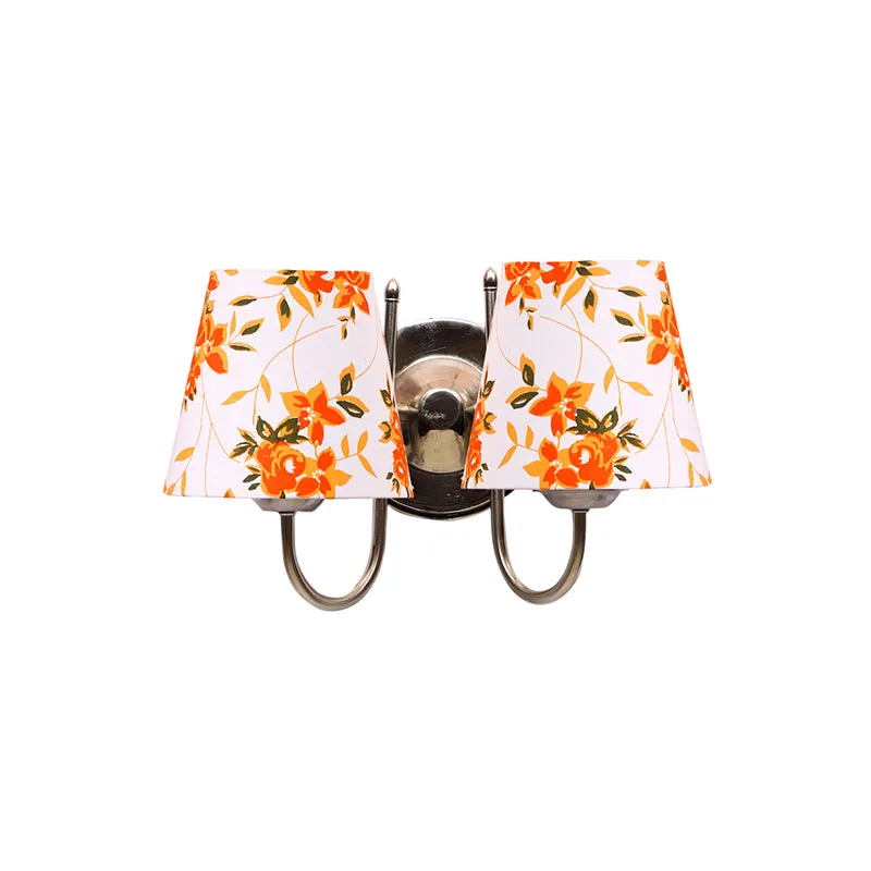 Veda Duo Ibis Flora Conical Fabric & Metal Wall Lamp media 4