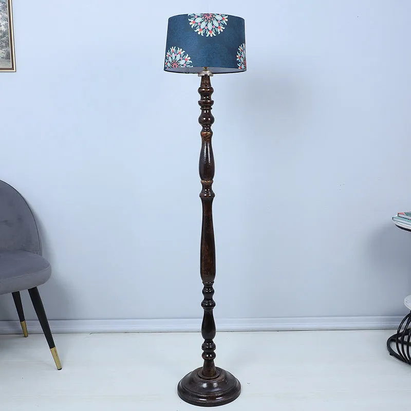 Toile Totem Printed Mango Wood Floor Lamp - Black media 3