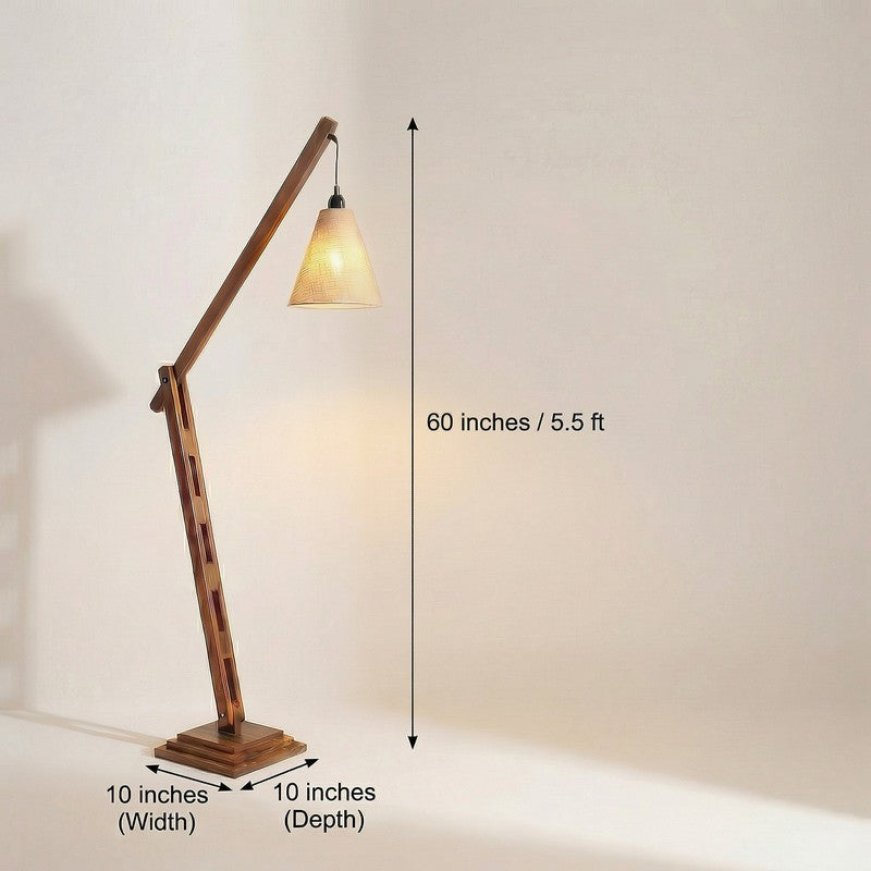 ConicalGlow Wooden Floor Lamp - Brown media 10