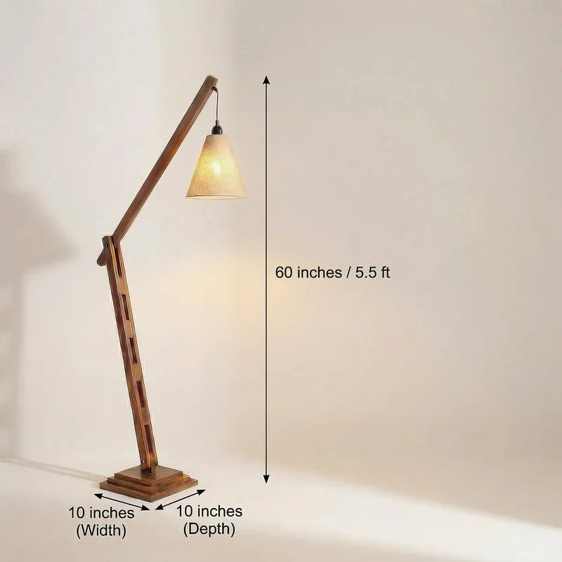 ConicalGlow Wooden Floor Lamp - Brown media 10