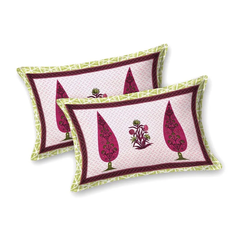 Jaipuro Cotton Bedsheet (Maroon,White) - 240 TC media 4