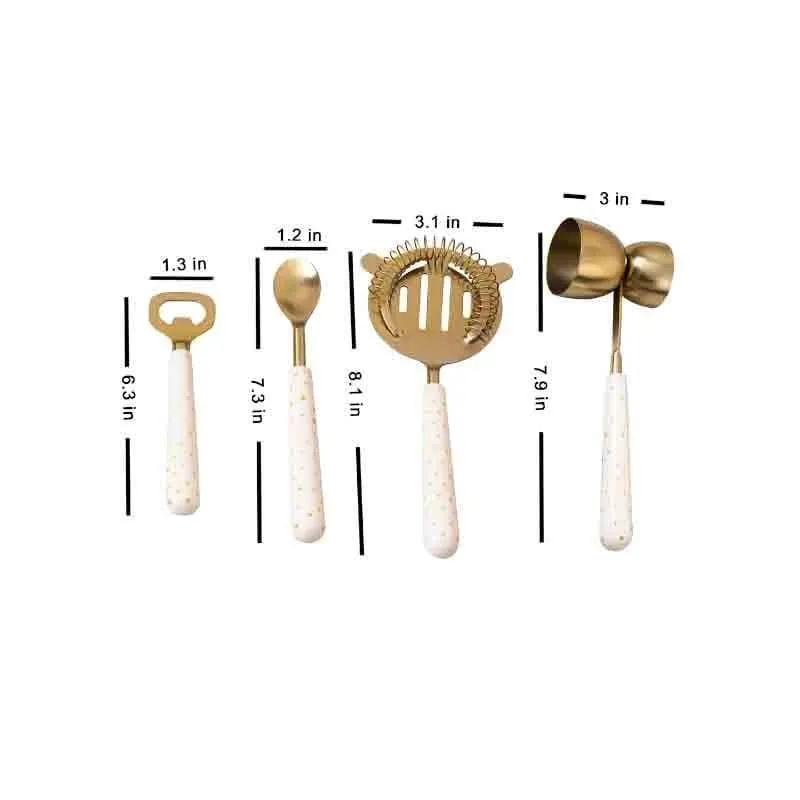 Polka Play Bar Tools (Gold) - Set Of Four media 5