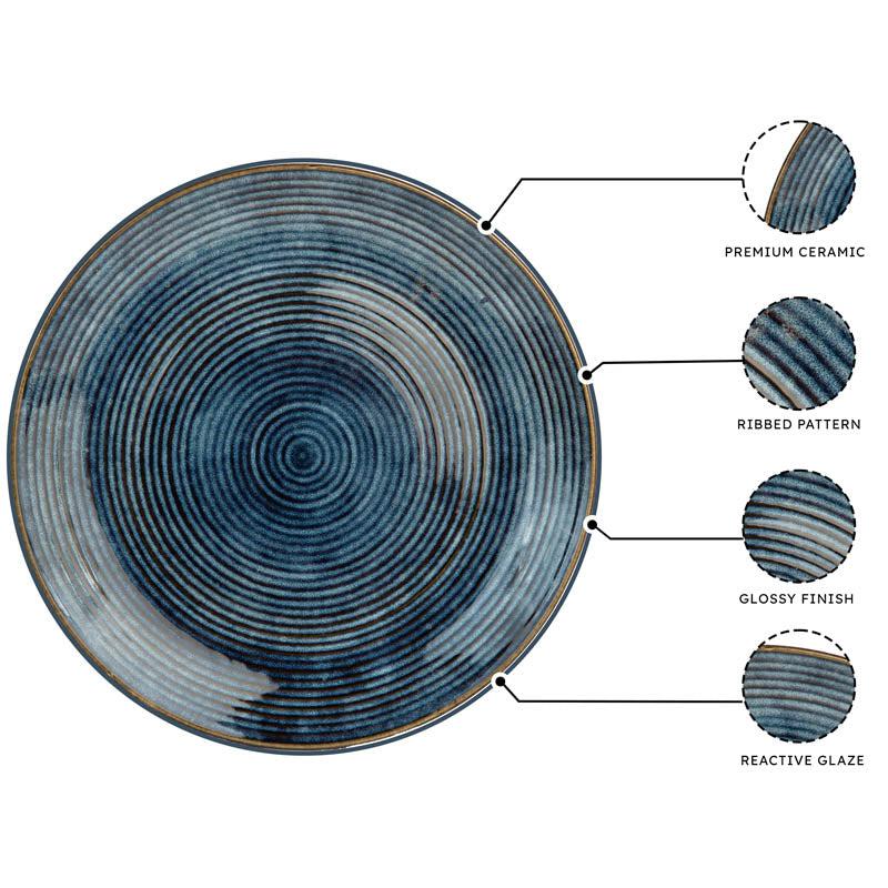 Meghneel Handmade Dinner Set (Blue) - 8 Piece Set media 8