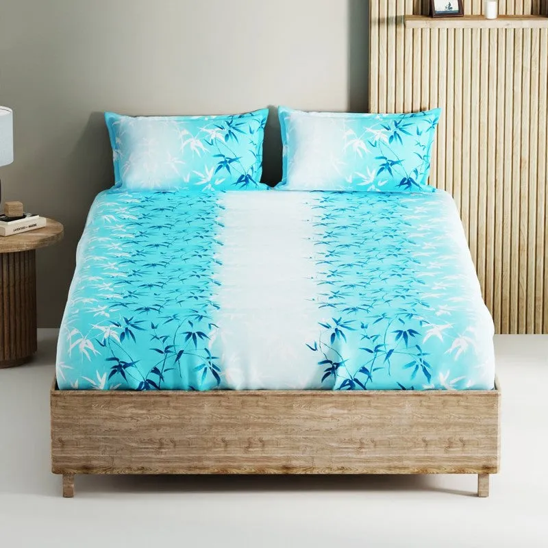 Vornel Cotton Bedsheet (Blue) - 144 TC media 3