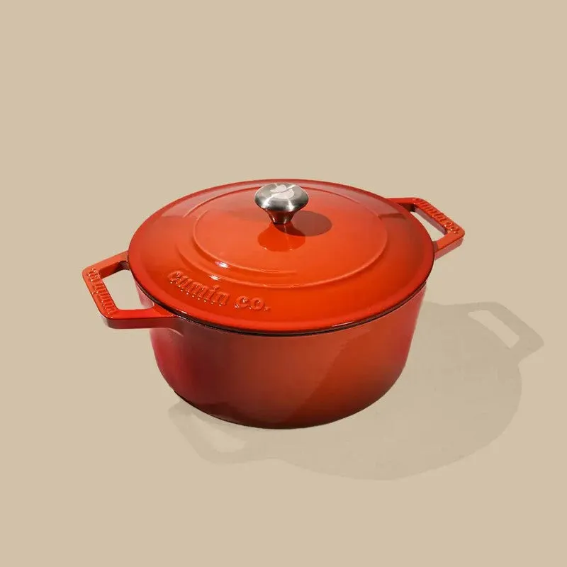 Cumin Co Enamel Cast Iron Cooking Pot (2500 mL) - Rust media 3