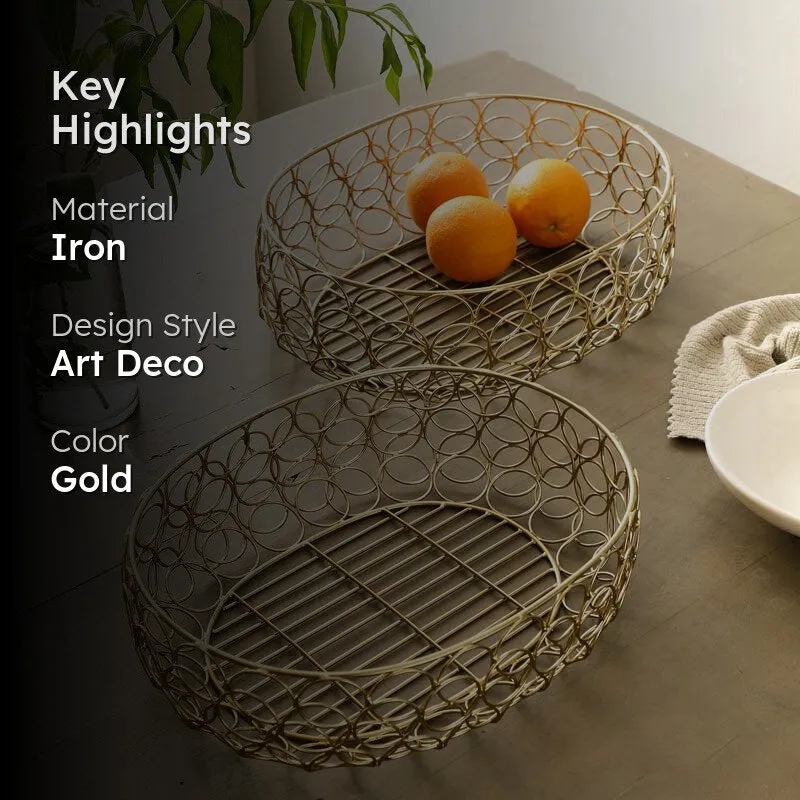 Lusia Fruit Basket (Gold) - Set Of Two media 2