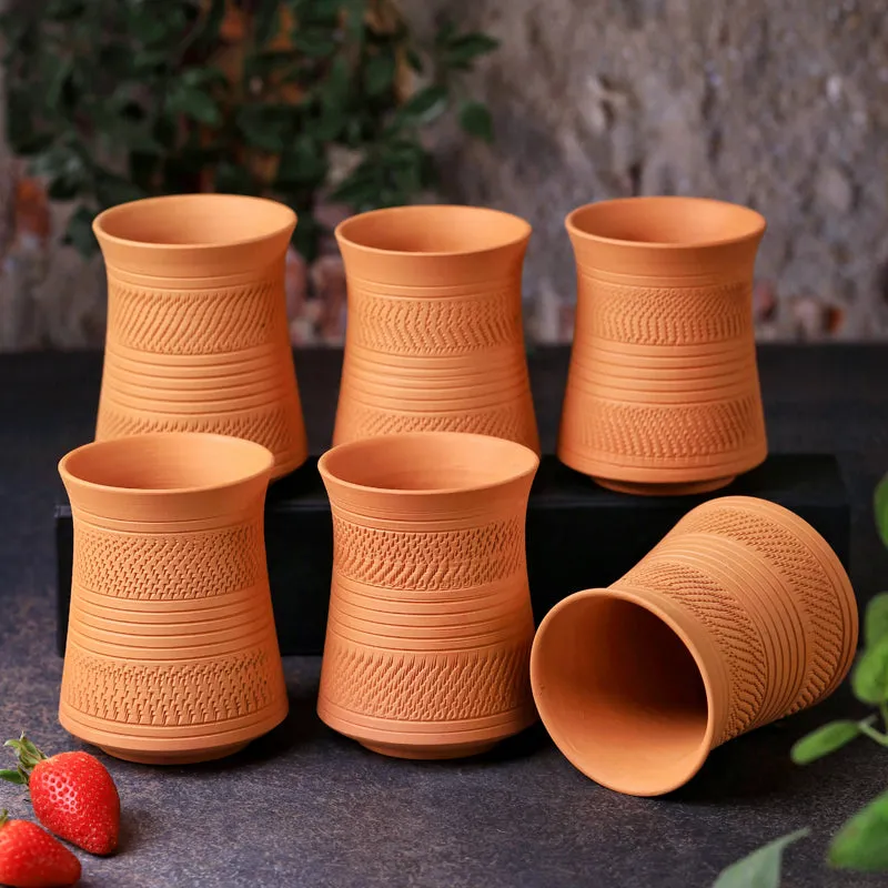 Mitti Curve Terracotta Glass (350 mL) - Set Of Six media 4
