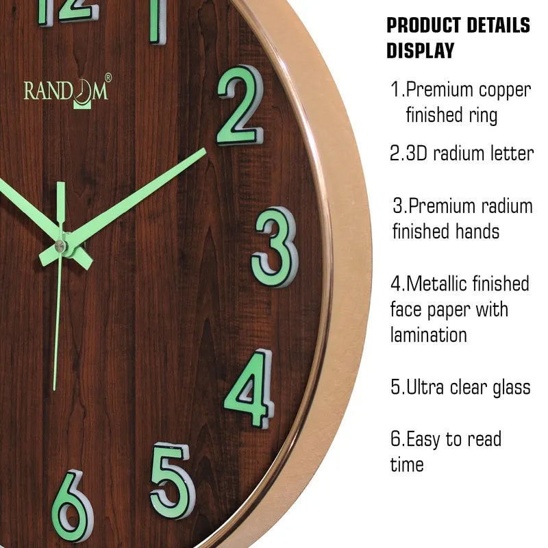 Elvric I Round Modern Plastic Wall Clock - Brown media 6