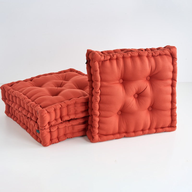 Marlon Floor Cushion (Terracotta Brown) - Set Of Three media 2