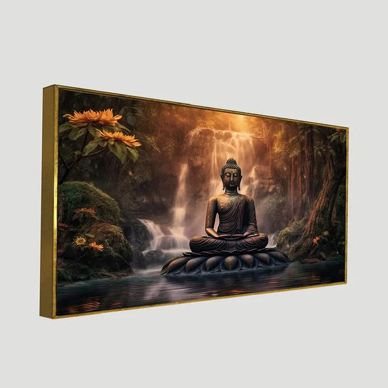 Sacred Buddha Canvas Wall Painting With Frame media 8