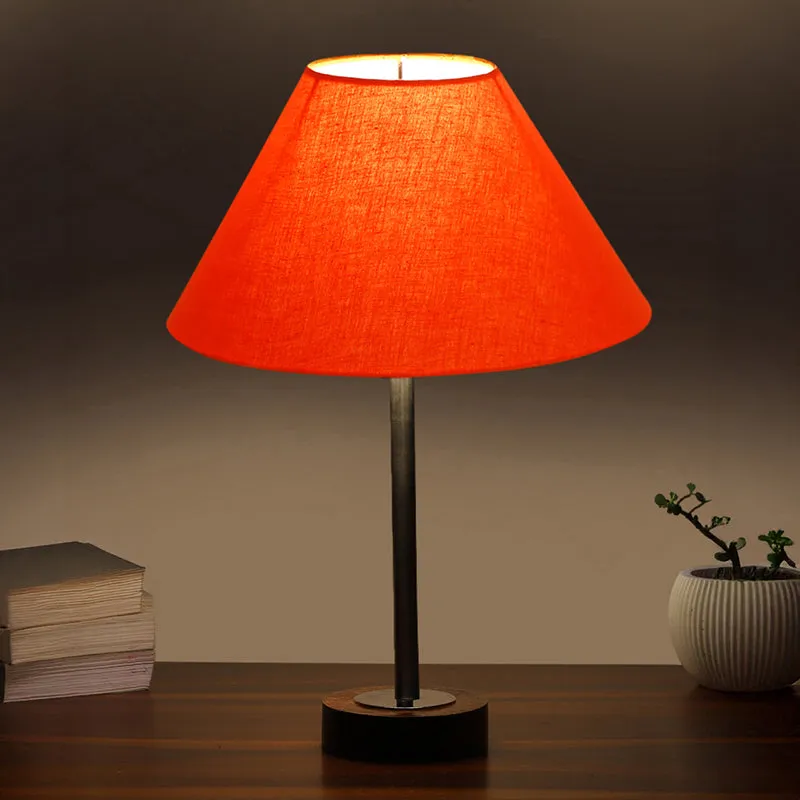 Cotin II Rodin Wooden Table Lamp - Orange,Silver,Brown media 1