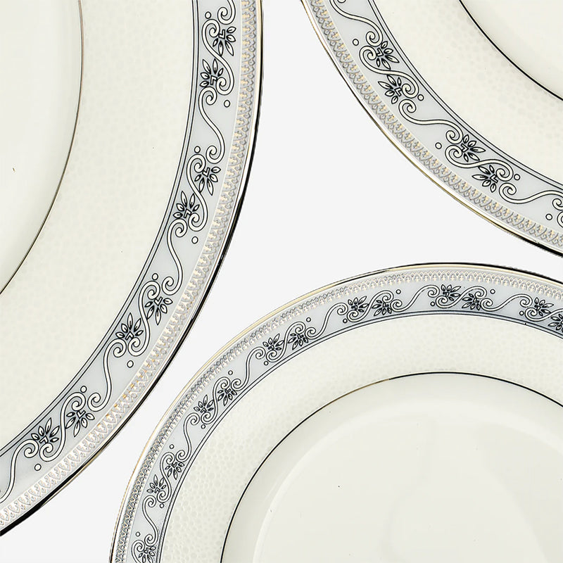 Mariella 24k Gold Brushed Porcelain Dinner Set - 33 Piece Set media 11