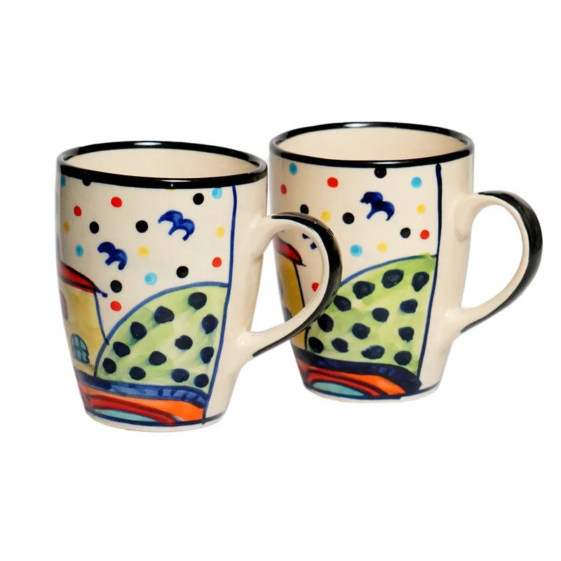 Ceramic Ceramic Coffee Mug (270 mL Each,Multicolor) - Set Of Two media 4