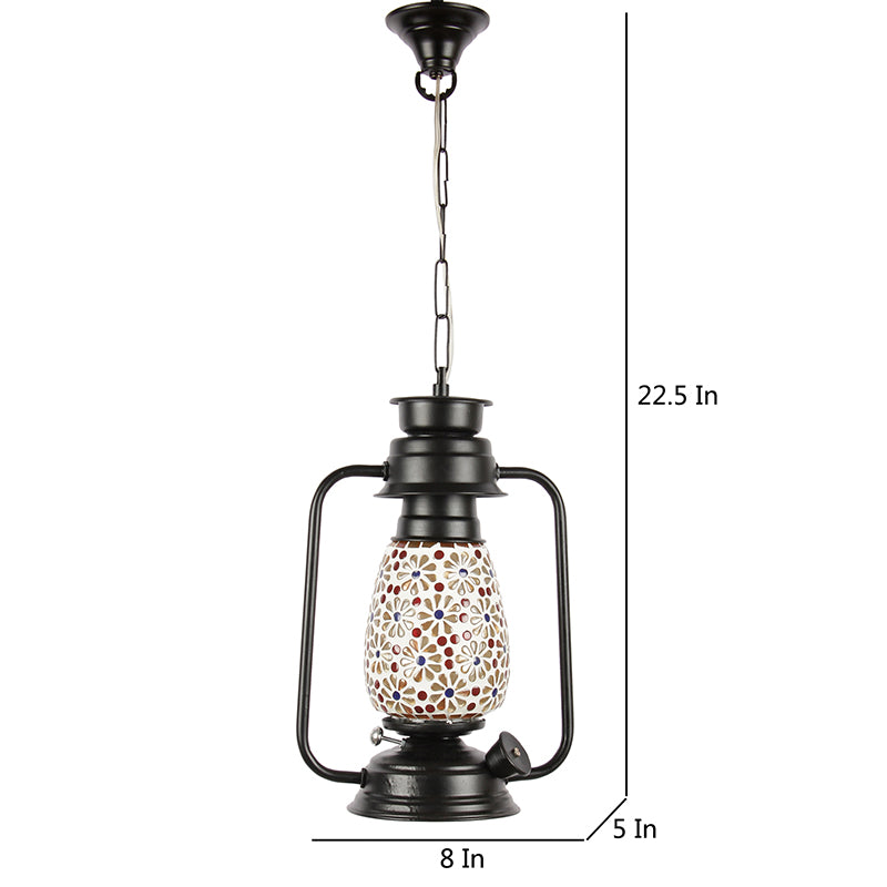 Admya Mosaic Lantern Glass Ceiling Lamp - Black media 5