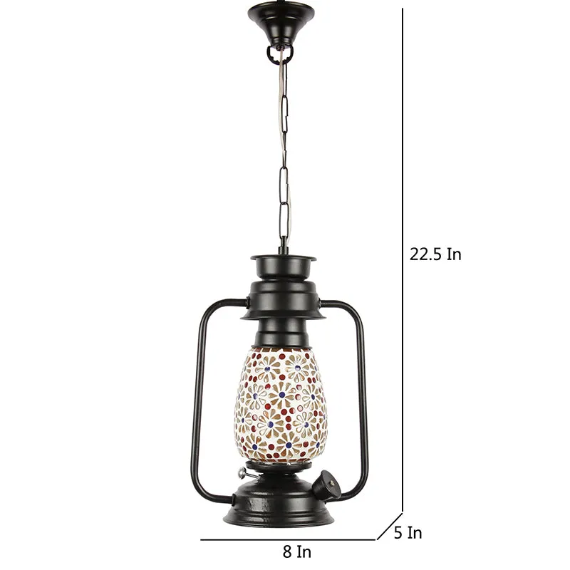 Admya Mosaic Lantern Glass Ceiling Lamp - Black media 5