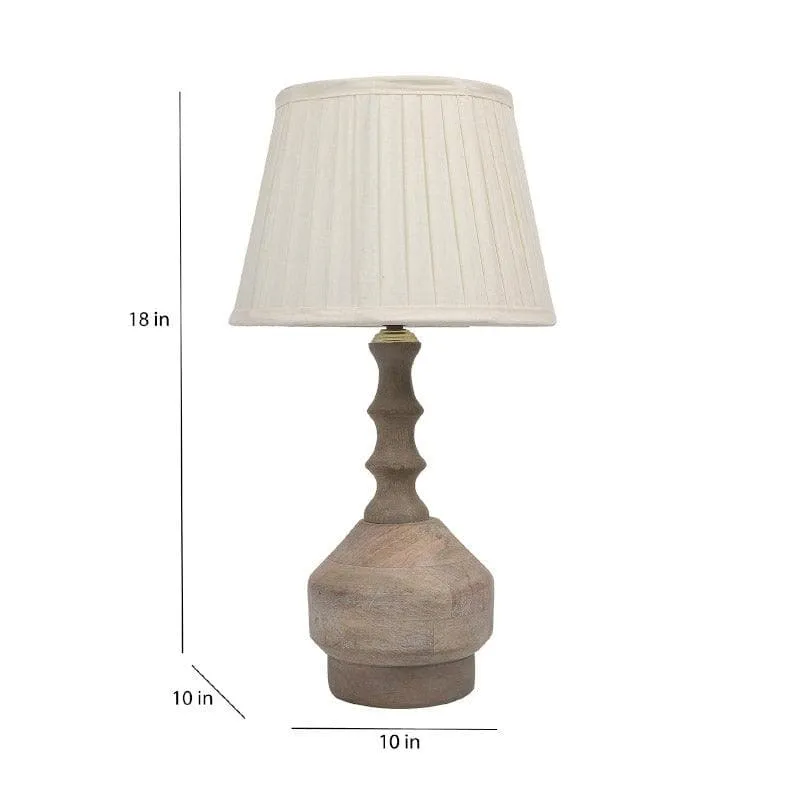 Vesara Bella Fabric Table Lamp - White,Brown media 5