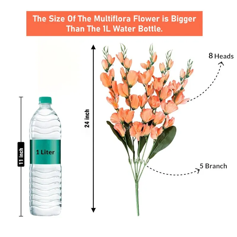 Bloomelle Artificial Flower (Orange) - Set Of Four media 8