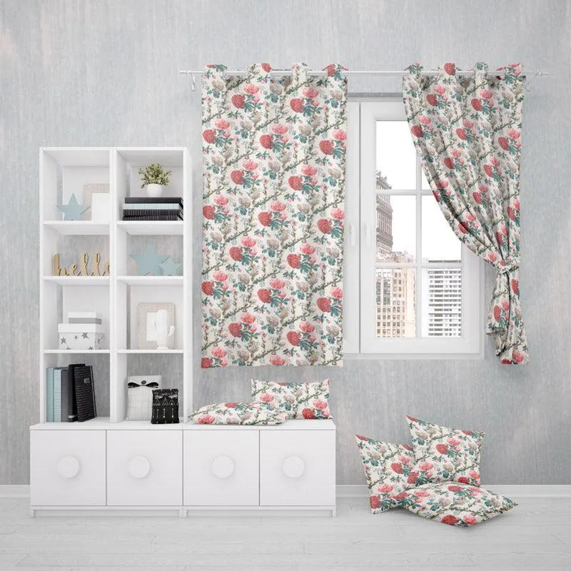 Mivaana Floral Curtain (Peach) - Set Of Two media 6
