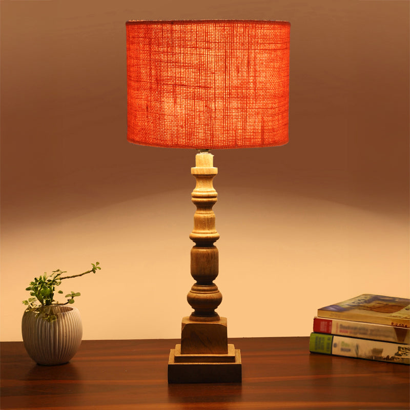Sienna I Arbor Wooden Table Lamp - Orange,Brown