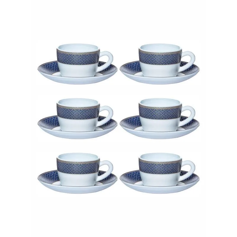 Cello Gingera Ethnic Blue Cup & Saucer (130 ML) - Twelve Piece Set media 3