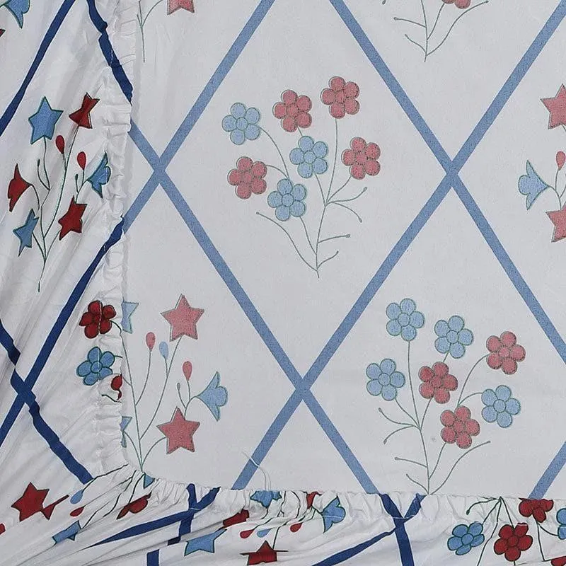 Aleferous Gridded Bedsheet (Blue) - 150 GSM media 5