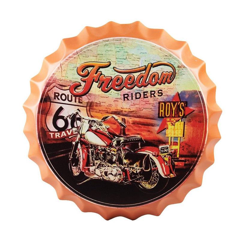 Freedom Rides Route66 Bottle Cap Metal Wall Accent media 3