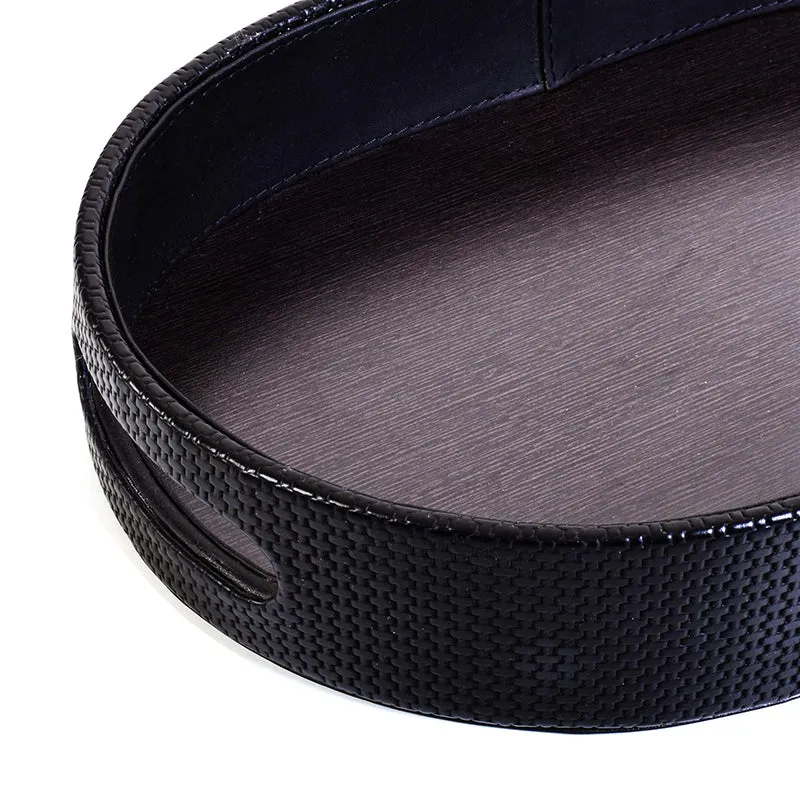 Tishue Faux Leather Serving Tray (Black) - Set Of Two media 7