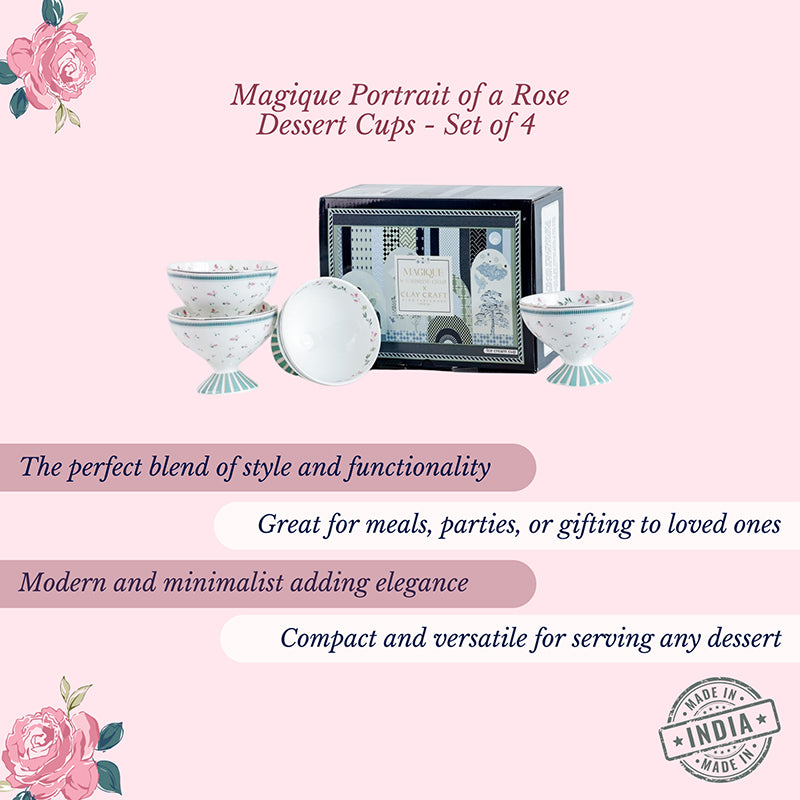 Magique: Portrait of a Rose Dessert Cups (180 ML Each) - Set of Four media 6