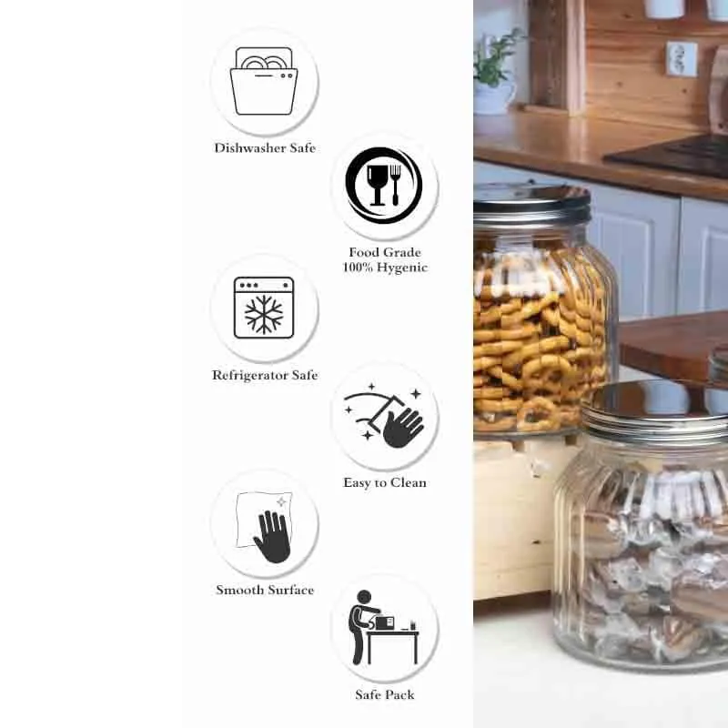 Reveto Storage Jar with Metal Lid (710 mL Each) - Set of Three media 7