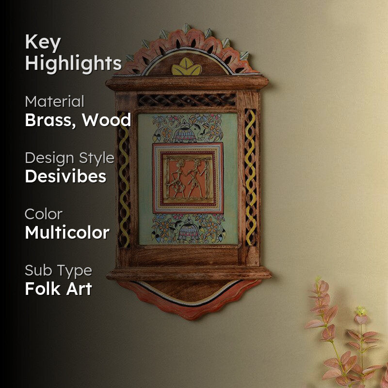 Chitralekha Brass & Wood Wall Accent media 2