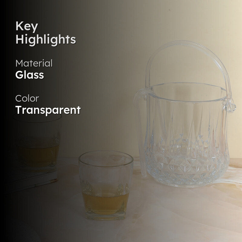 Nesta 1000 ML Ice Bucket With 180 ML Glass And Tong - Four Piece Set media 2