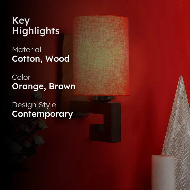 Sienna Cylindrical Wooden Wall Lamp media 2