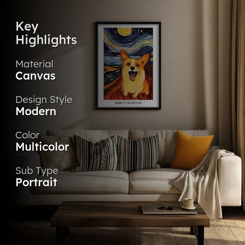 Dog's Scream Archival Canvas Wall Art - Black Frame media 2