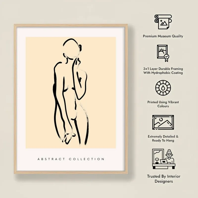 Unrushed Being Canvas Wall Painting With Brown Frame media 9
