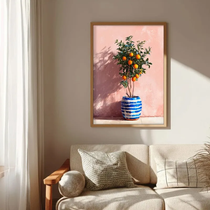 Sunlit Citrus Canvas Wall Painting - Brown Frame media 6