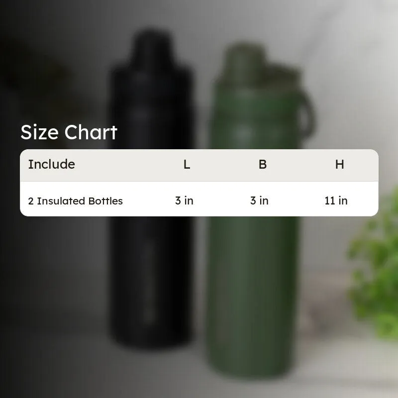 Drink Dazzle Hot & Cold Thermos Water Bottle (Black & Green, 750 mL Each) - Set Of Two media 6