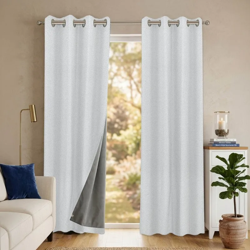Form Ease Cotton Blackout Curtains (Grey) - Set Of Two media 4