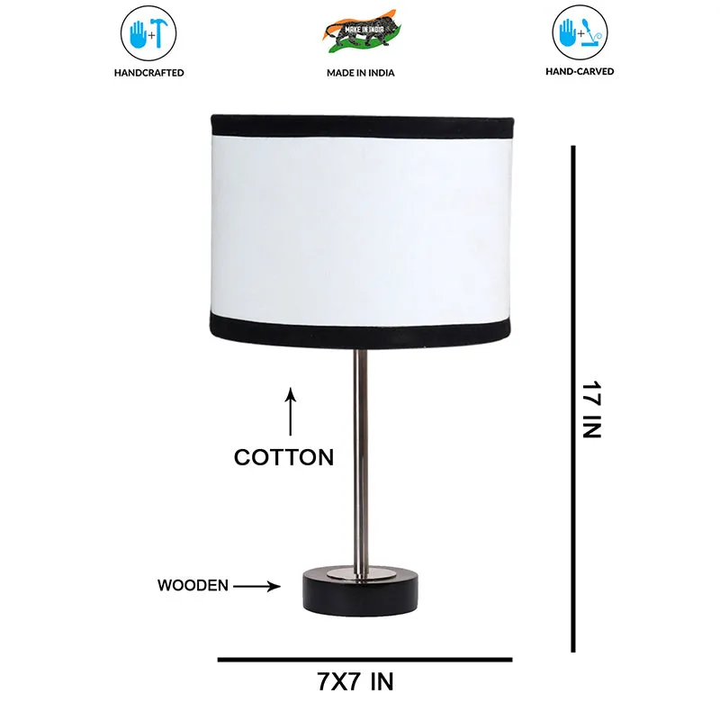 Cotin I Stripe Rodin Wooden Table Lamp - White,Silver,Black media 7