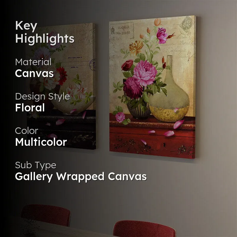 Bloom Bathe Canvas Wall Painting - Set Of Two media 2