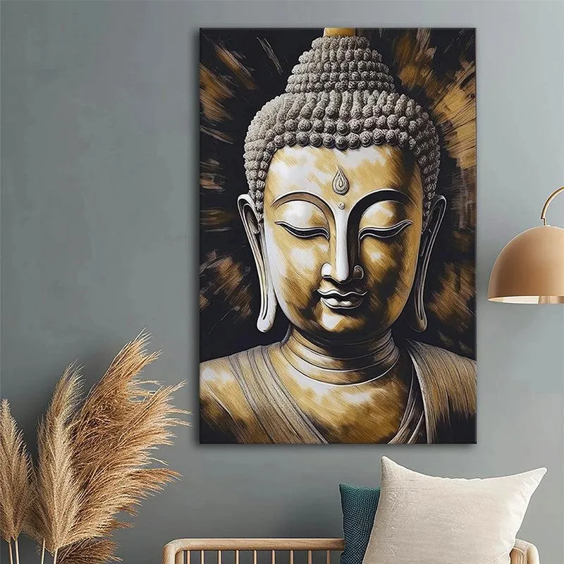 Golden Serenity Wall Painting media 4